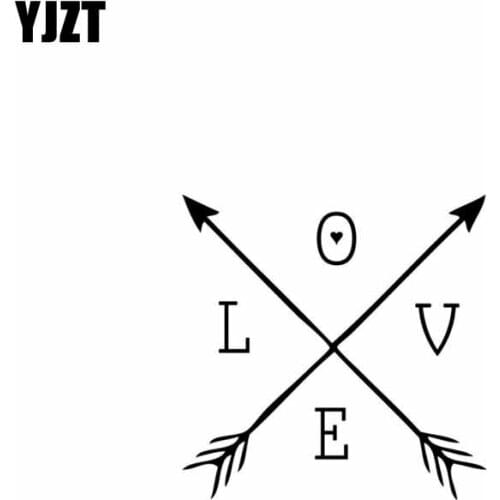YJZT 12.5CM*12.6CM Love Arrow Cross Vinyl Decal Personality Car Sticker Black/Silver C10-01984