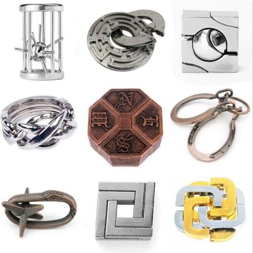 Metal Wire Puzzle IQ Mind Brain Teaser Puzzles Game Adults Children Kids Montessori Early Educational Toys A Nice Gift