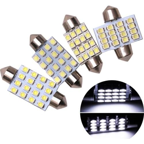 1x Car LED C5W 31mm 36mm 39mm 41mm 3528 16SMD Festoon Dome Map Light C10W C5W Led Panel Reading Lamp Auto Roof Dome Map Light