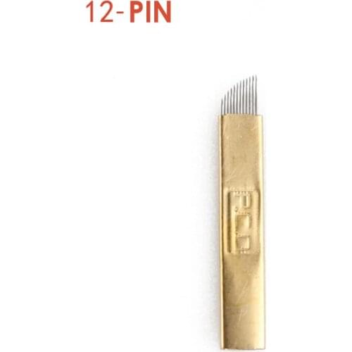 10 pcs 12 Pin Permanent Makeup Eyebrow Tatoo Blade Microblading Needles For 3D Embroidery Manual Tattoo Pen Ma
