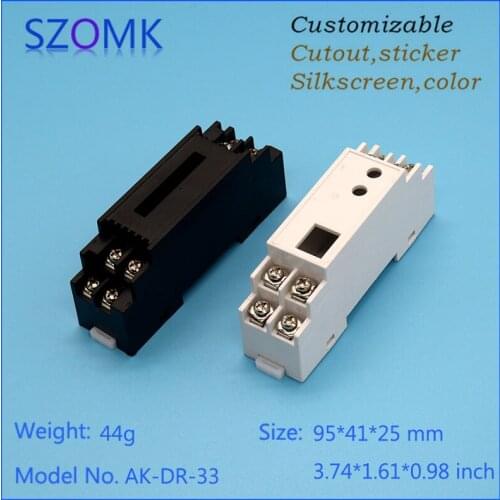 10 pcs, 95*41*25mm electrical plastic project box abs diy enclosure housing case din rail controller shell instrument box