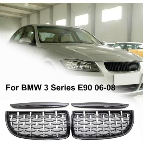 2Pcs Kidney Grille Meteor Type Long Service Life Portable Front Diamond Grille 51137120007 51137117241 51137117242 for BMW 3 Ser
