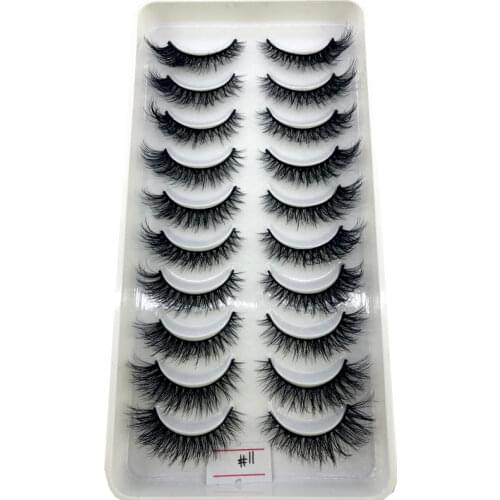 2021 NEW 10 Pairs Natural False Eyelashes Fake Lashes Long Makeup 3d Mink Lashes Extension Eyelash Mink Eyelashes for Beauty