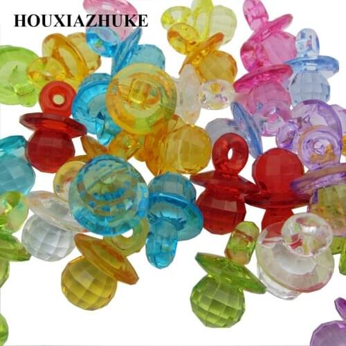 28*19 mm wholesale mixed colors acrylic pendants baby pacifier beads for garment jewelry 50 pcs per lot free shipping