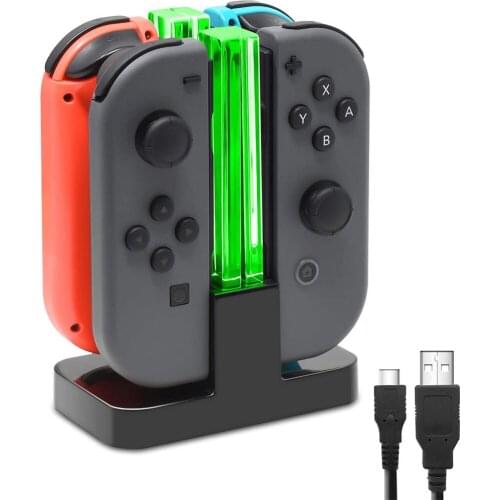 3PCS Nintend Switch 4 Controller Charger LED Indicator Charging Dock Station for Nitendo Switch Nintendoswitch NS Joy-con