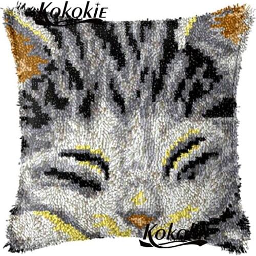 3d Unfinished Crocheting Rug Kits Yarn cross stitch kits embroidery needlework sets latch hook pillow cartoon Pillowcase
