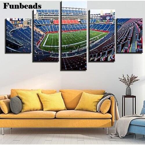 5 piece diamond painting football stadium square, round diamond embroidery diamond inlaid diamond people art home decor FF4057