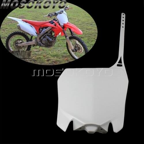 White Enduro Motorcycle Plastic Front Number Tag Plate For Honda CRF450R 2013-2016 CRF250R 2014-2017