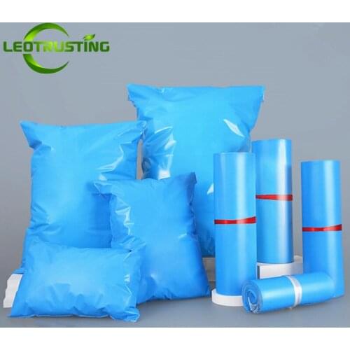 Leotrusting Blue Poly Mailer Adhesive Envelope Bags Bolsa Courier Bags Plastic Mailing Blue Garment/Boxes Packaging Post Bags