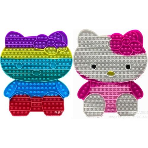 Large Fidget Toys Simple Dimple Anti Stress Push Bubble Kawaii Sanrios Kitty Board Game Squishy Sensory Antiestres Toys Brinqued