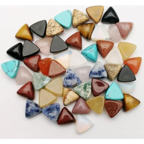 Wholesale Fashion high quality natural mixed Triangle CAB CABOCHON stone beads for jewelry Accessories 10x10x5mm 50pcs/lot free
