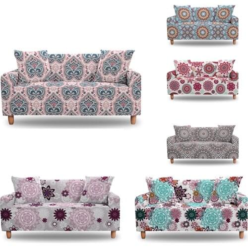 Bohemian Mandala 1/2/3/4 Seater Elastic Sofa Covers Psychedelic Slipcover For Living Room Combination Stretch Couch Cover