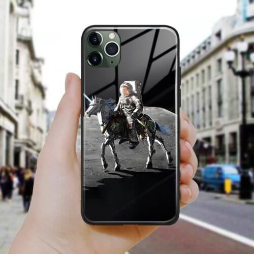 JFK moon unicorn Kennedy Alien Hunter Soft Silicone Tempered For iPhone SE 6s 7 8 Plus X XR XS 11 Pro Max Phone Case Cover Shell