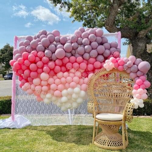 202pcs DIY Balloons Heart Shape Baby Pink Arch Garland Kit Valentines Day Wedding Birthday Party Backdrop Decors Globos Supplie