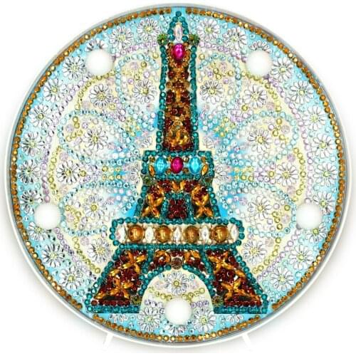 DIY Diamond Painting Lamp LED Full Drill Special Shaped Diamond Painting Eiffel Tower Modeling Lamp Table Desk Home Decoration