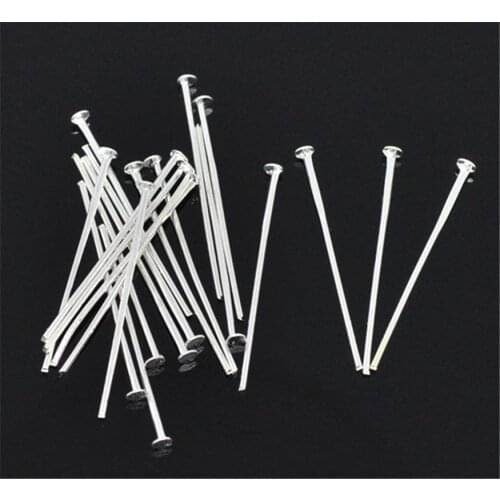 DoreenBeads 450PCs Silver color Head Pins for DIY Jewelry Making Findings Handmade Head Pins Accessories 0.7x30mm(21 gauge)