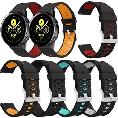 Silicone Strap Bracelet Two-color Silicone Belt Watch Band Suit for Amazfit Bip Youth Samsung Galaxy Watch Active
