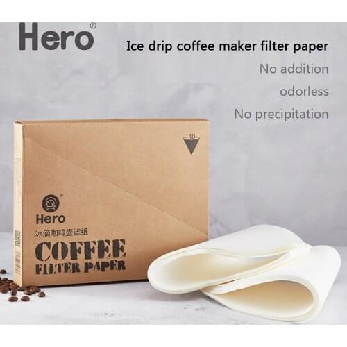 40Pcs V60 Coffee Filter Papers Filter Paper Original Wooden Drip Paper Coffee Drip Filters Espresso Brew Kitchen Accessorie Tool