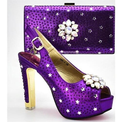 New Arrival Nigerian Party Shoe and Bag Sets Matching Shoes and Bag Set In Heels Latest Italian Shoes and Bags Set Envio Gratis