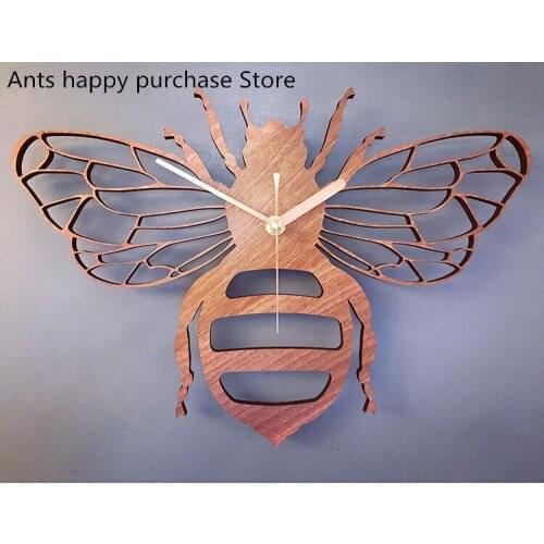 Creative bamboo/wood bee wall clock garden nature decoration wall wall hanging table clocks quartz clock living room bedroom