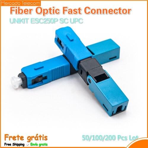 UNIKIT ESC250P Mechanical Fiber Optic Connector SC UPC Fast Pre-polish No-Polish Optic Connector 50/100/200Pcs Lot sell surprise