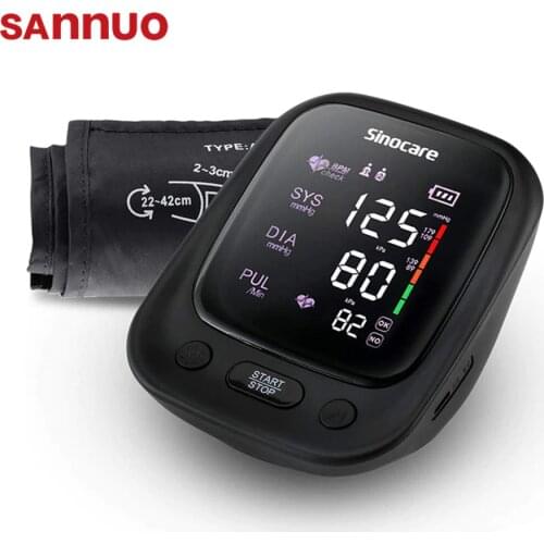 Sannuo Sinocare Blood Pressure Monitor Medical Health Automatic Upper Arm Digital Backlit Display Machine BP Heart Rate Pulse