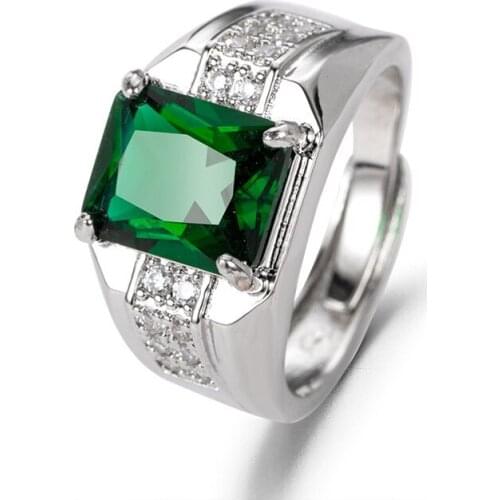 Emerald Mens Ring Sapphire Diamond Green Spinel Fashion Mens Ring Ring Jewelry