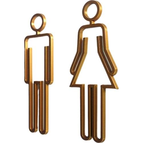 Bathroom Door Wall Sticker Woman&Man Toilet Sign Acrylic Sticker for Home Simple Pictures Decoration with Adhesive 16FA