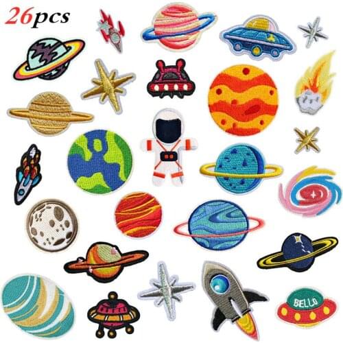 Clothing stickers new universe planet embroidery cloth stickers DIY handicraft sewing supplies adhesive patch stickers