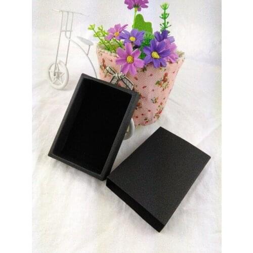 24PCS/Lot Gift box Retail Black Color Paper Drawer Box Gift Bank Packaging Cardboard Boxes with free High-grade black velvet