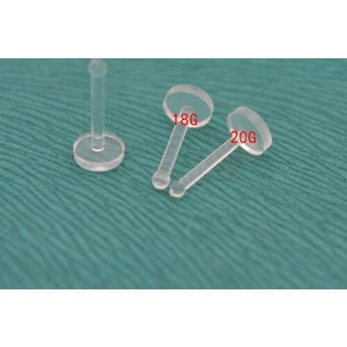 Clear Nose Stud Retainers Hide Nose Piercing 0.8mm 1mm Flat Top Flexible Bioflex PTFE SINGLE 18G 20 Gauge Popular Body Jewelry