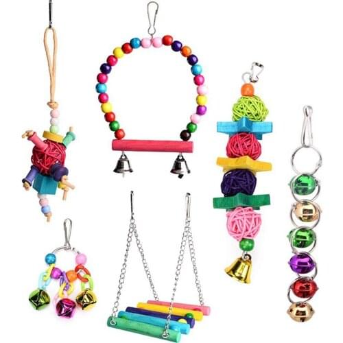 Bird Parrot Toys-Bird Hanging Shredding Swing Chew-Birds Ladder Bell Toys For Conure, Parakeets, Mynah, Cockatiel Macow, Cocon