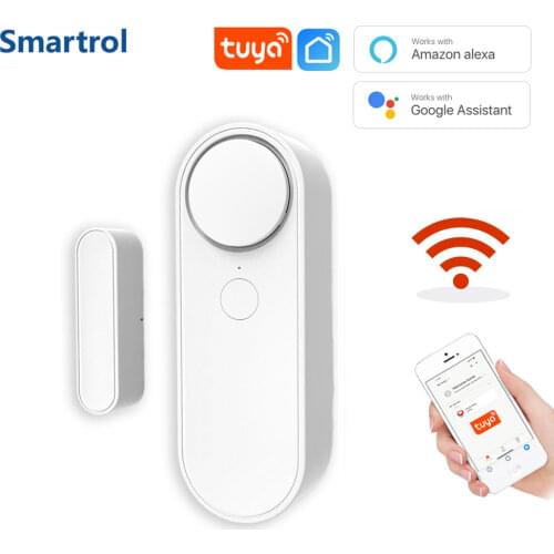 Smartrol Smart Wifi Tuya App Notification Window Door Sensor Detector Alarm Smart Life Window/Door Sensor Security Alarm