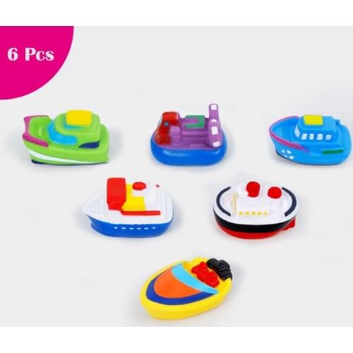Mixed Boats Swimming Water Toys Colorful Soft Floating Rubber Duck Squeeze Sound Squeaky Bathing Toy For Baby Bath Toys