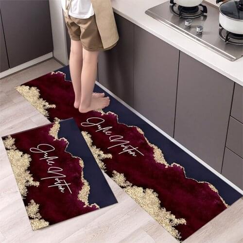 Modern Minimalist Kitchen Mat Water Absorb Kitchen Long Carpet Dustproof Area Rugs Anti Slip Floor Mats for Hallway Balcony