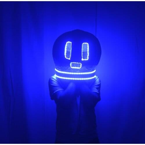 LED light helmet nightclub bar DJ head cover electronic sound festival creative performance props stage dance prop