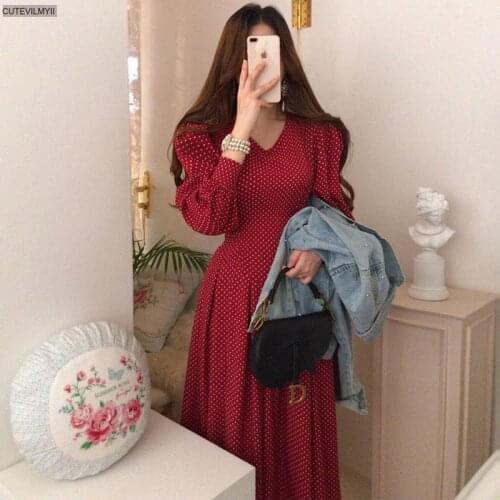 New Korean One-Piece Elegant Fashion V-Neck Bandage Long Dress 2021 Summer Vintage Floral Chiffon Dress Casual Dress Ladies Robe