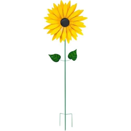 1Pc Double Layer Sunflower Artificial Flower Windmill Rotating Wind Spinner For Kids Toys Yard Garden Decoration