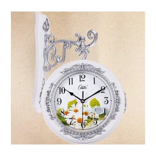 12 inch European double-sided wall clock living room large two-sided clock mute creative clock modern quartz clock