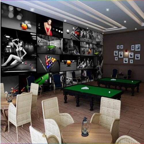 Beibehang Large custom wallpaper wall murals billiards room snooker room sexy beauty background wall papel de parede 3d