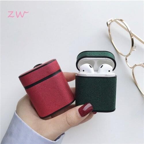 Case for Apple Airpods 1 2 PU Leather Protective Case Scratch-proof Bluetooth Headphone Cover Headphone Accessory With Hook