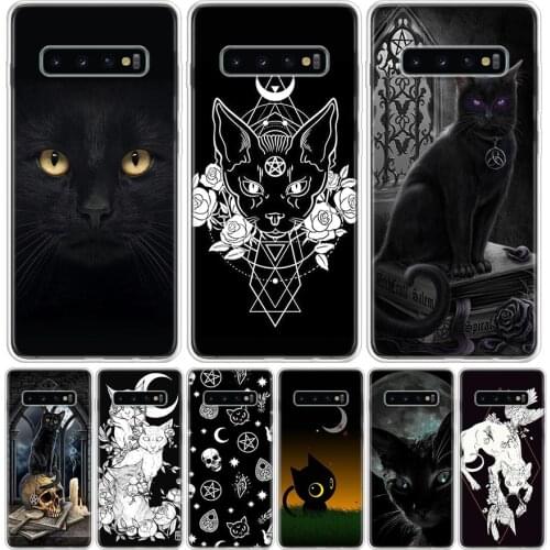 Witch and cat Colorful Cute Phone Case for Samsung Galaxy S10 S20 Ultra Note 10 9 8 S9 S8 S7 J4 J6 J8 Plus Lite + Popular Cover