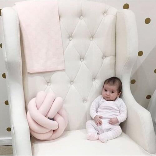 Baby Bed Bumper Knot Ball Pillow Cushion Children Famous Brand Ins Nordic Style Photography Baby Room Decor Cot Bumper Braid
