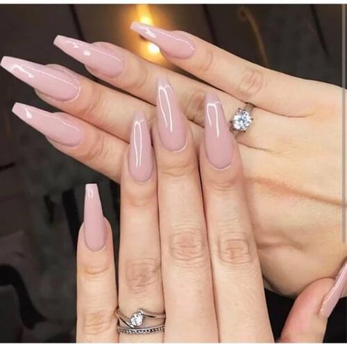Long Ballerina False Nails European Finished Coffin Shaped Fake Nails Women Salon Fingernail Tools Artificial Full Nail Tips Art