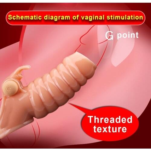 Double Vibrator Condoms for Men Reusable Condom Penis Sleeve Dick Extender Cock Enlargement Adult Sex Toys Man Intimate Goods