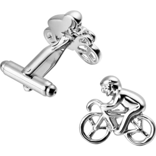 French cycling field sports shirt Silvery Cufflinks bicycle model men wedding Cufflinks wholesale and retail