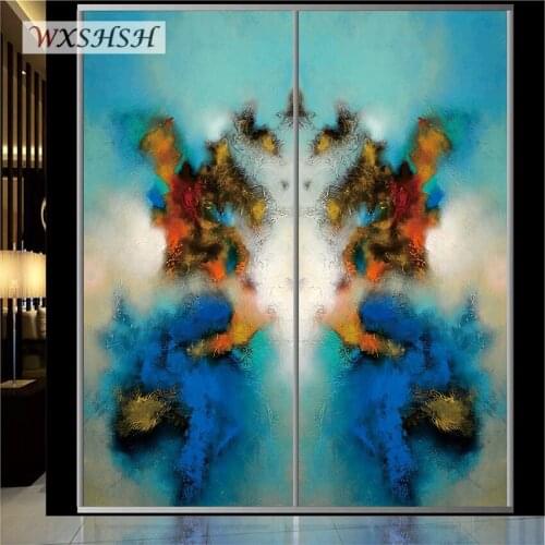 Custom Size Window Film Frosted Static Cling Removable Abstract Hot Sale Decoration Picture Bar Decor Window Covering 40cmx100cm