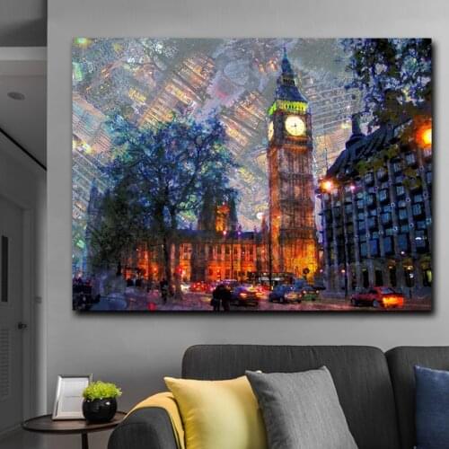 London Night View Canvas Painting Modern Wall Painting London City Scenery Home Decorative Art Picture Paint On Canvas Prints