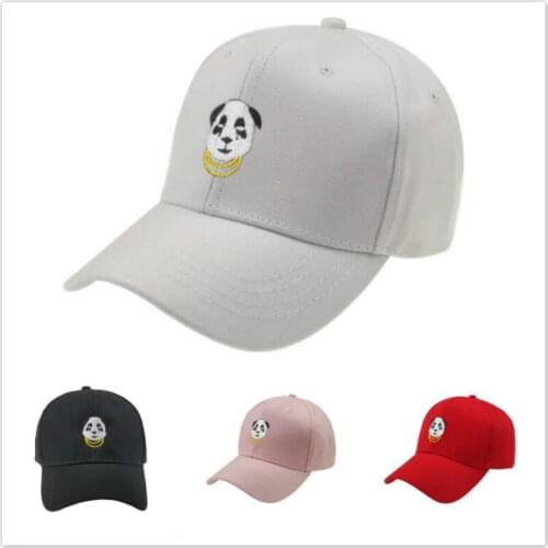 Panda Gold Chain Baseball Cap For Women Curved Bill Dad Hat Fashion Summer Hip Hop Men Cap Outdoor Sports Kpop Snapback Hat Bone