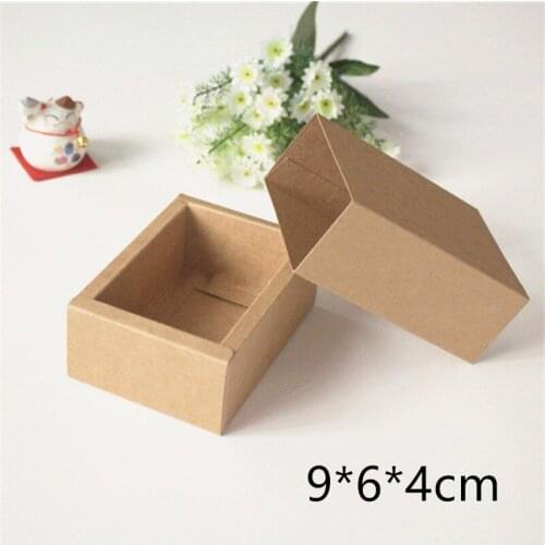 Kraft Drawer Box Handmade Soap Gift Craft Candy Cosmetic Bottle Packaging Brown Paper Boxes 9*6*4cm Free Shipping